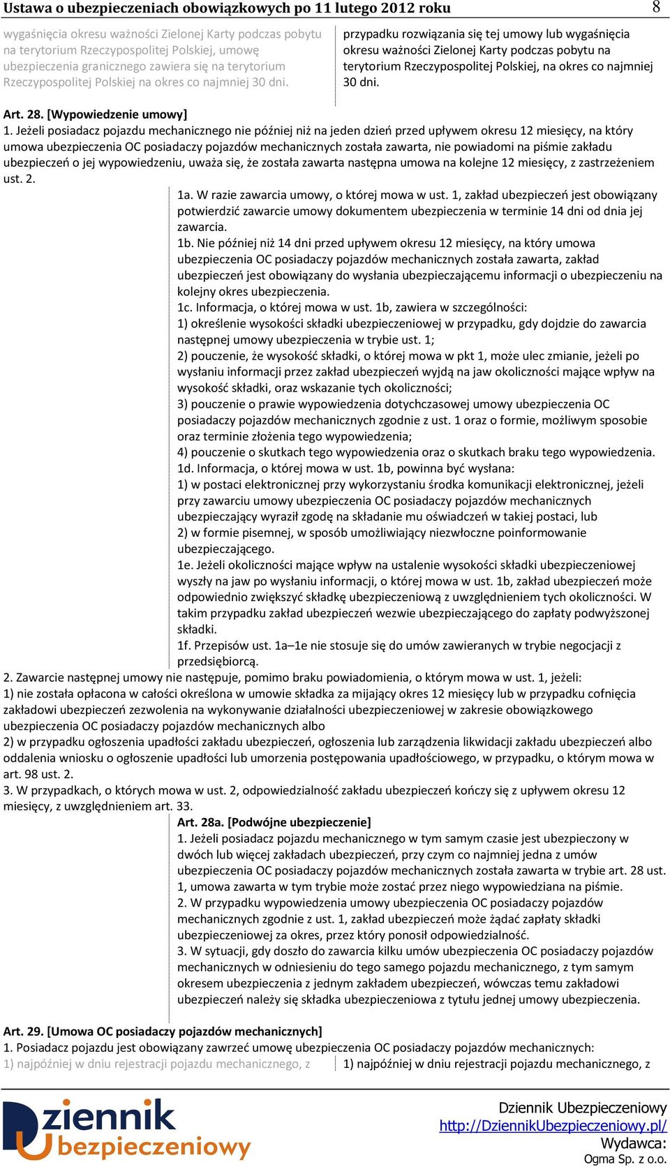 [Wypowiedzenie umowy] 1.