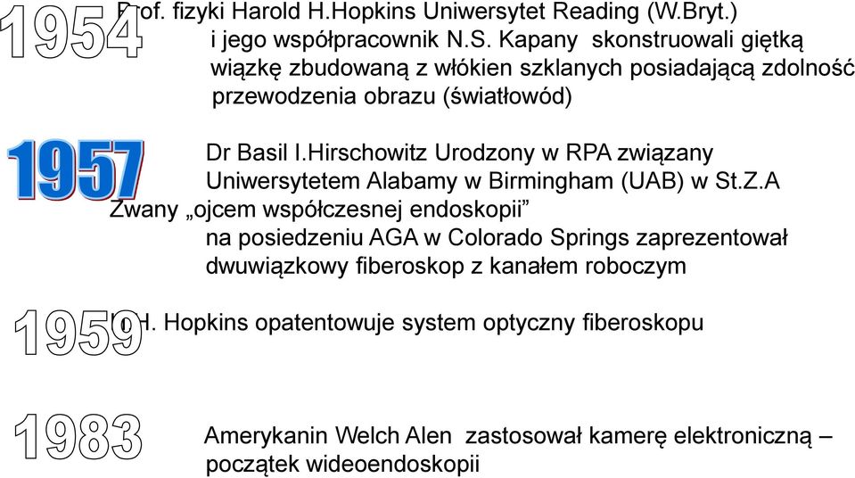 Hirschowitz Urodzony w RPA związany Uniwersytetem Alabamy w Birmingham (UAB) w St.Z.