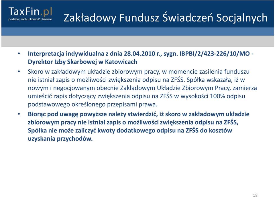 zwiększenia odpisu na ZFŚS.