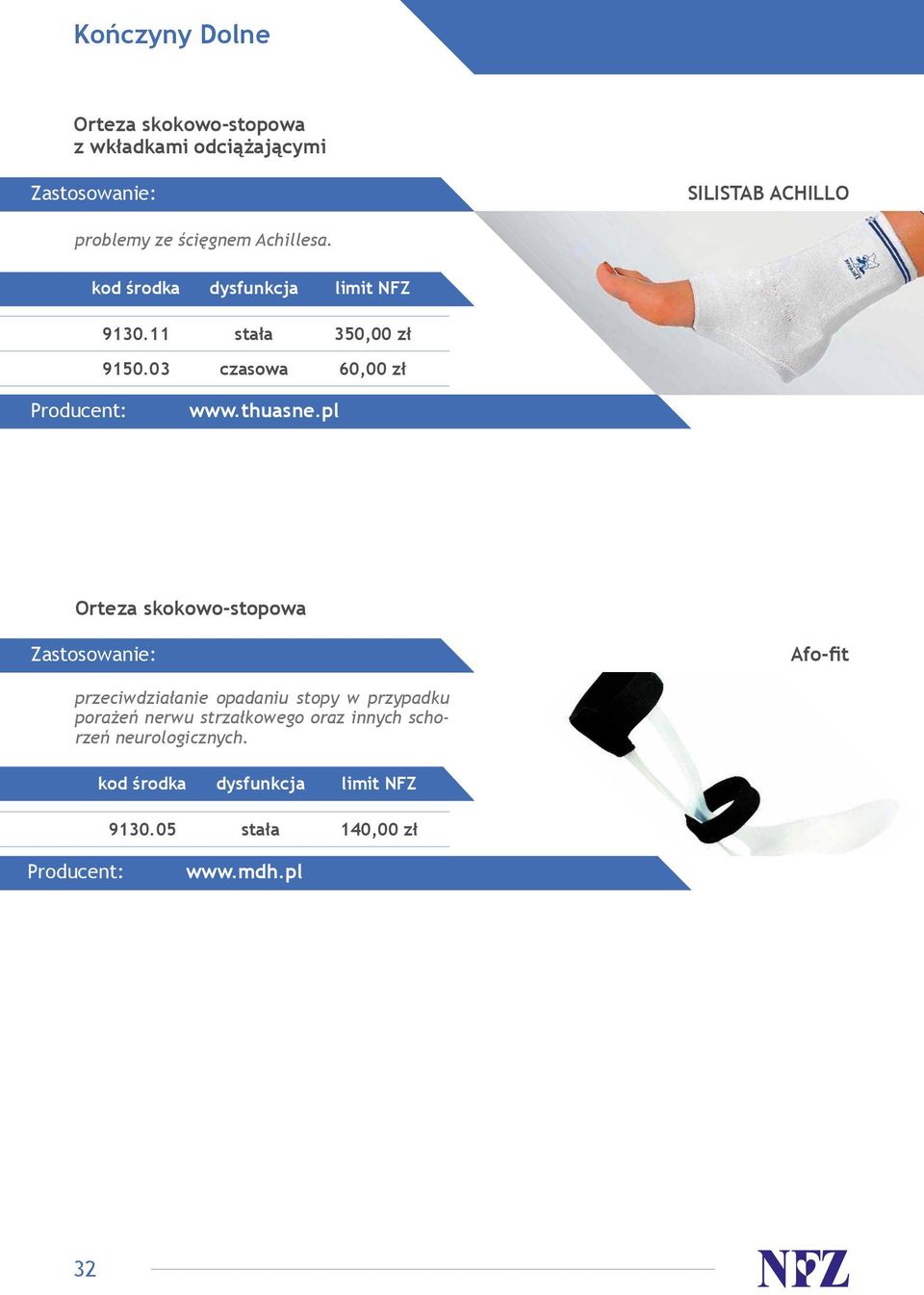 03 60,00 zł Orteza skokowo-stopowa Afo-fit przeciwdziałanie opadaniu stopy w