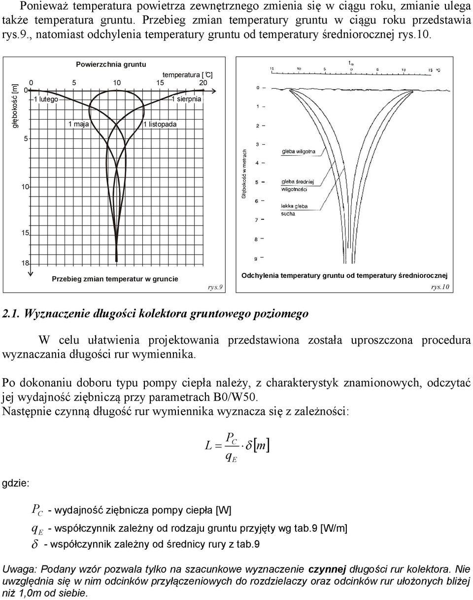 głębokość [m] Powierzchnia gruntu o temperatura [ C] 0 5 10 15 20 0 1 lutego 1 sierpnia 1 maja 1 listopada 5 10 15 18 Przebieg zmian temperatur w gruncie rys.