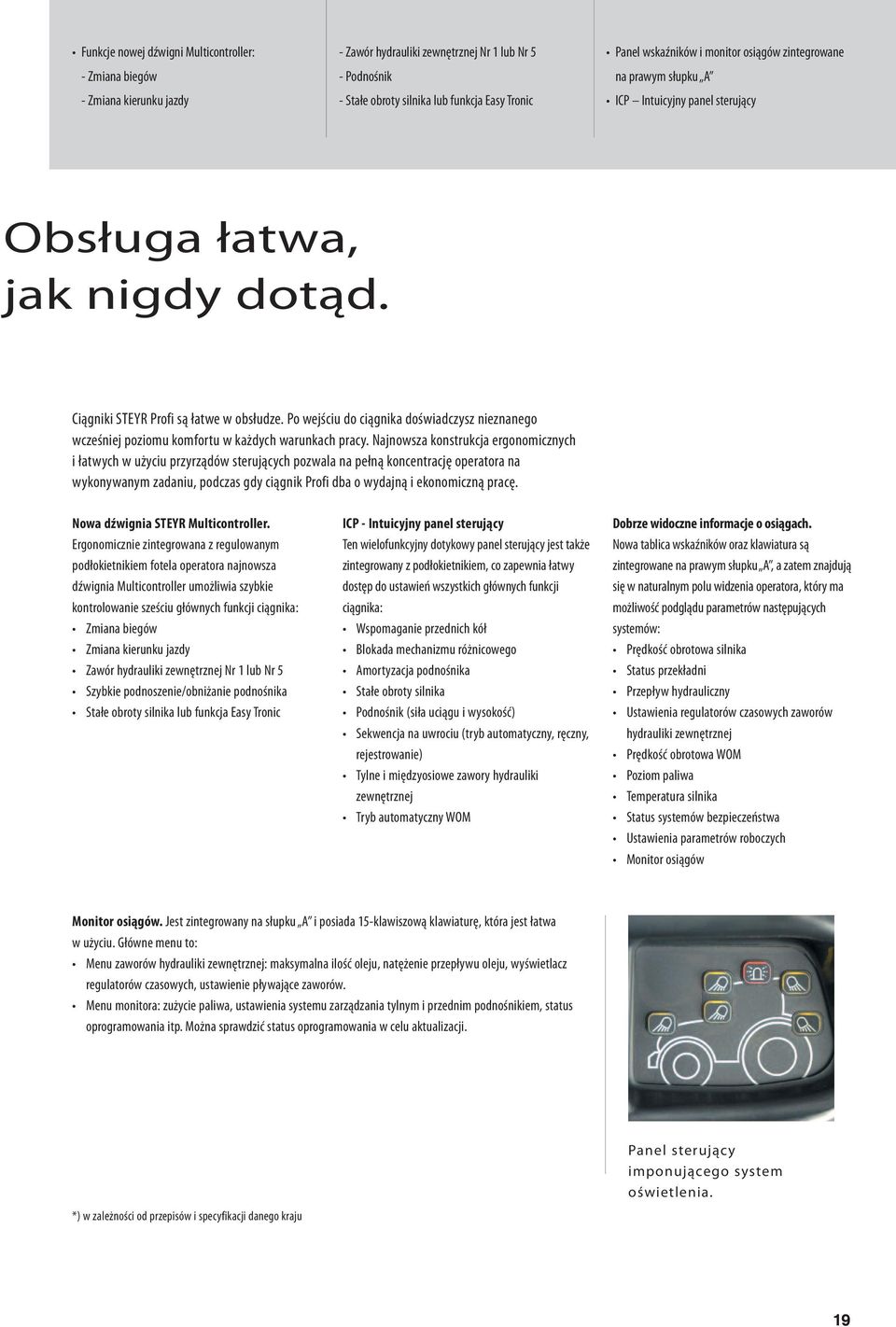 Po wejściu do ciągnika doświadczysz nieznanego wcześniej poziomu komfortu w każdych warunkach pracy.