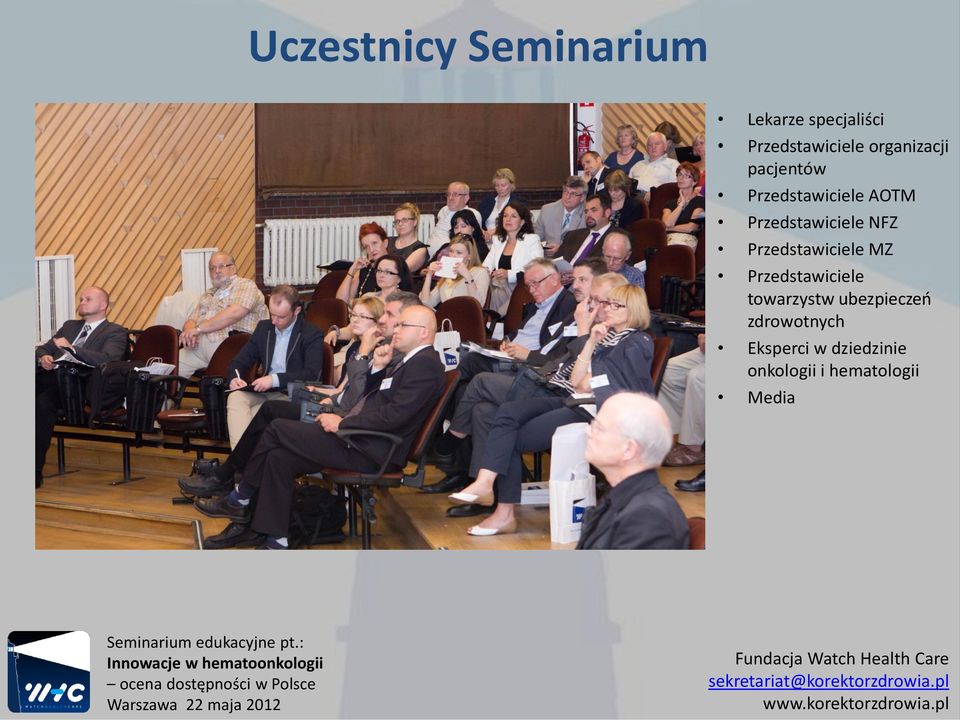 ubezpieczeń zdrowotnych Eksperci w dziedzinie onkologii i hematologii Media Seminarium