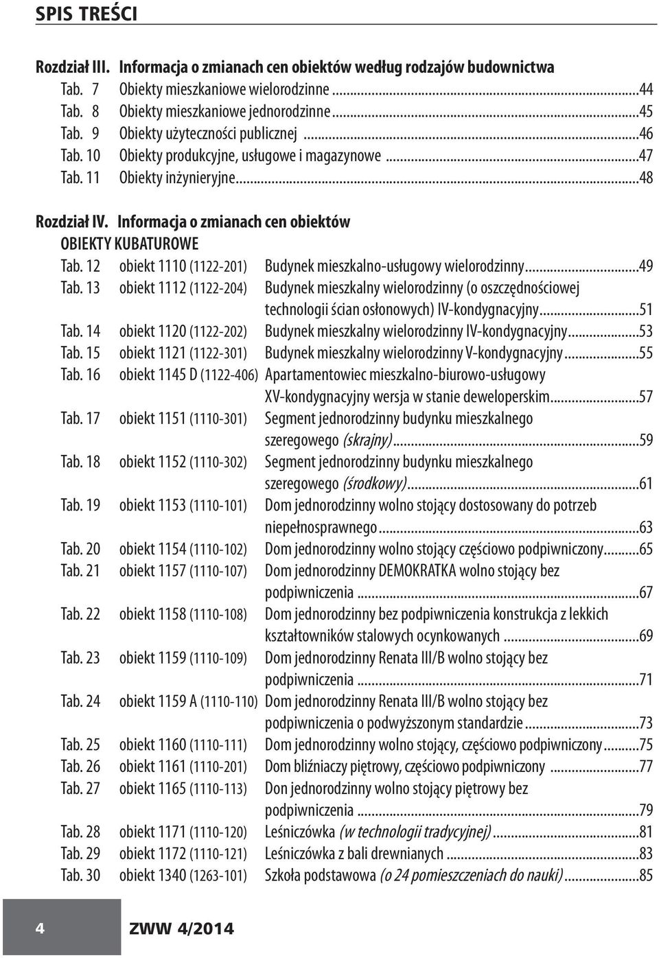 12 obiekt 1110 (1122-201) Budynek mieszkalno-usługowy wielorodzinny...49 Tab.