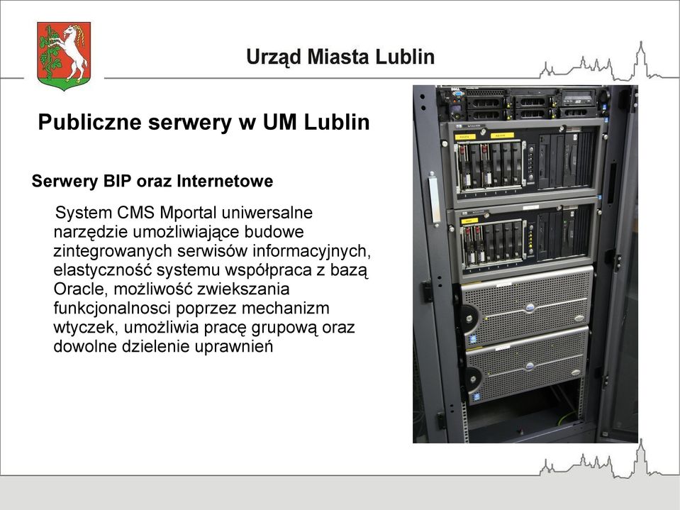 elastyczność systemu współpraca z bazą Oracle, możliwość zwiekszania