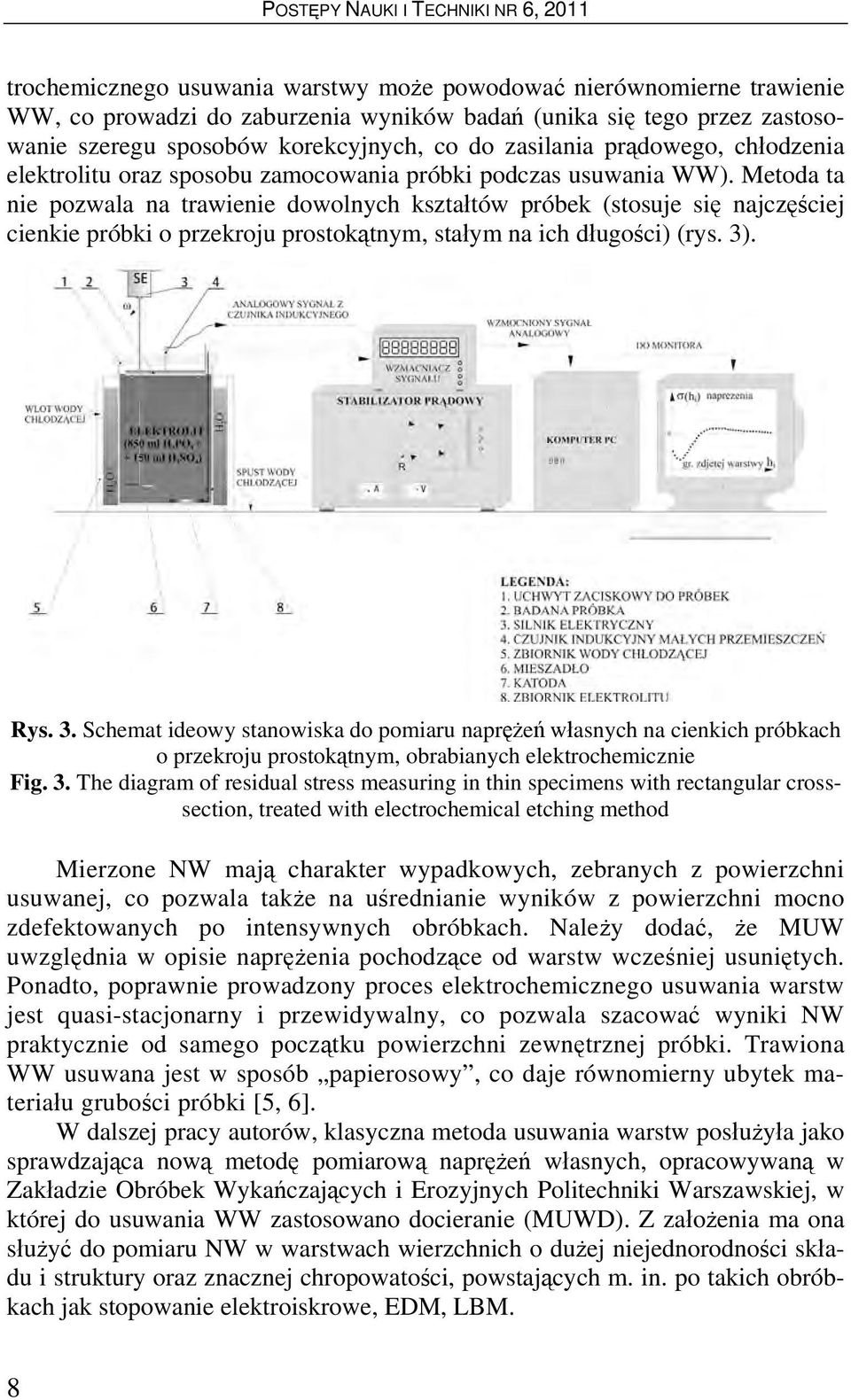 Metoda ta nie pozwala na trawienie dowolnych kształtów próbek (stosuje się najczęściej cienkie próbki o przekroju prostokątnym, stałym na ich długości) (rys. 3)
