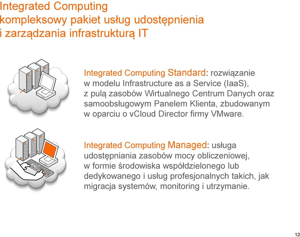 Klienta, zbudowanym w oparciu o vcloud Director firmy VMware.