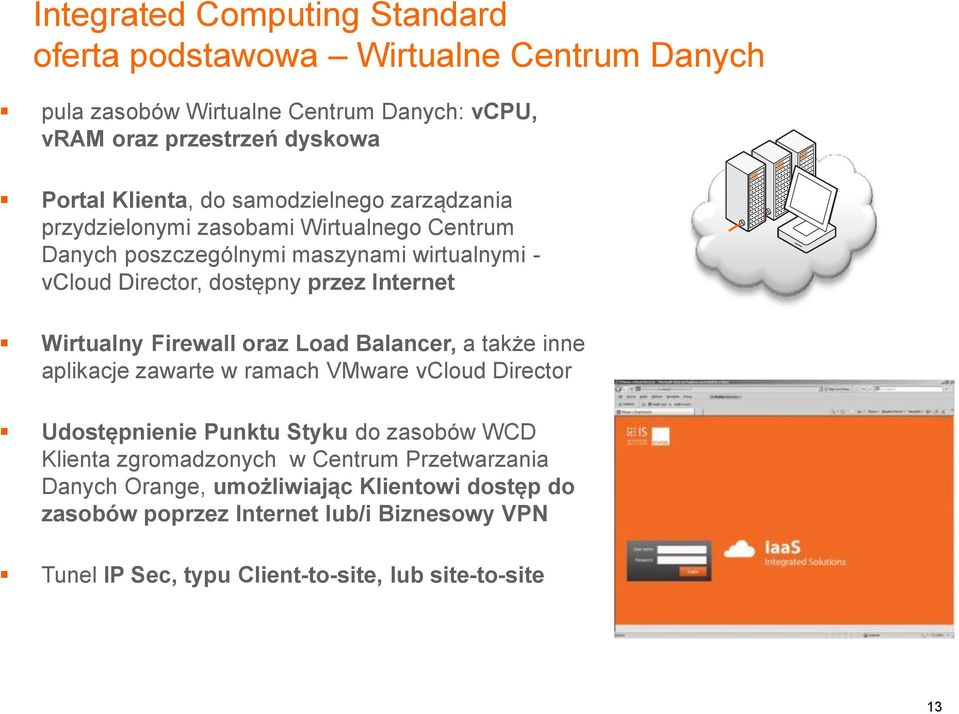 Wirtualny Firewall oraz Load Balancer, a także inne aplikacje zawarte w ramach VMware vcloud Director Udostępnienie Punktu Styku do zasobów WCD Klienta