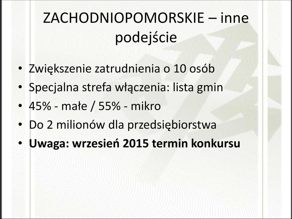 lista gmin 45% - małe / 55% - mikro Do 2 milionów