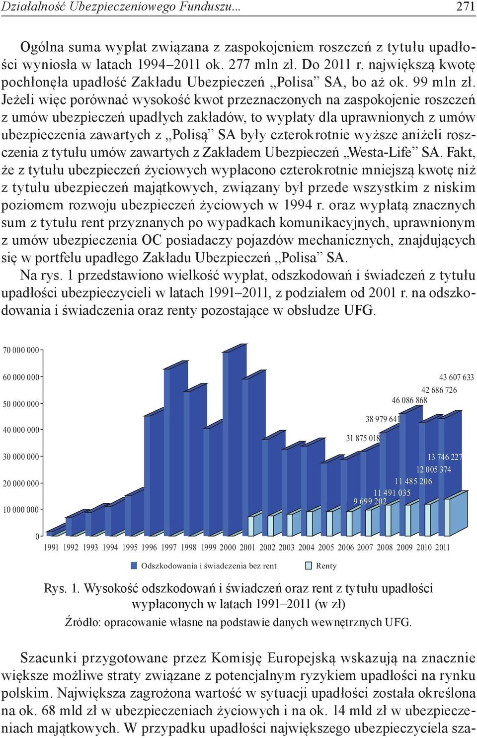 Jeżeli więc porównać wysokość kwot przeznaczonych na zaspokojenie roszczeń z umów ubezpieczeń upadłych zakładów, to wypłaty dla uprawnionych z umów ubezpieczenia zawartych z Polisą SA były