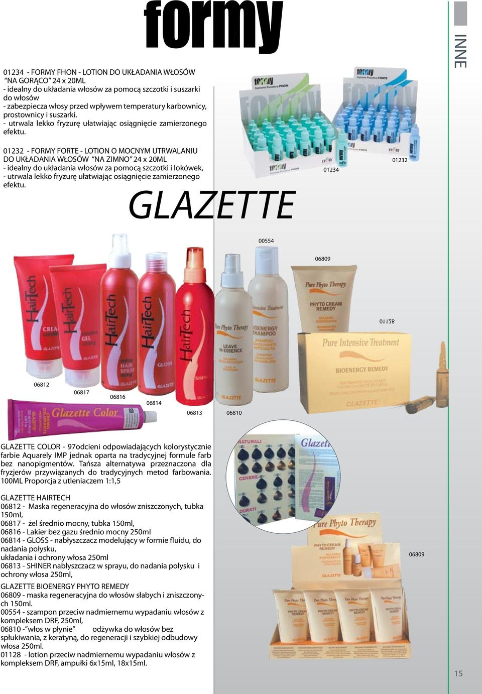 INNE 01232 - FORMY FORTE - LOTION O MOCNYM UTRWALANIU DO UKŁADANIA WŁOSÓW NA ZIMNO 24 x 20ML - idealny do układania włosów za pomocą szczotki i lokówek, - utrwala lekko fryzurę ułatwiając osiągnięcie
