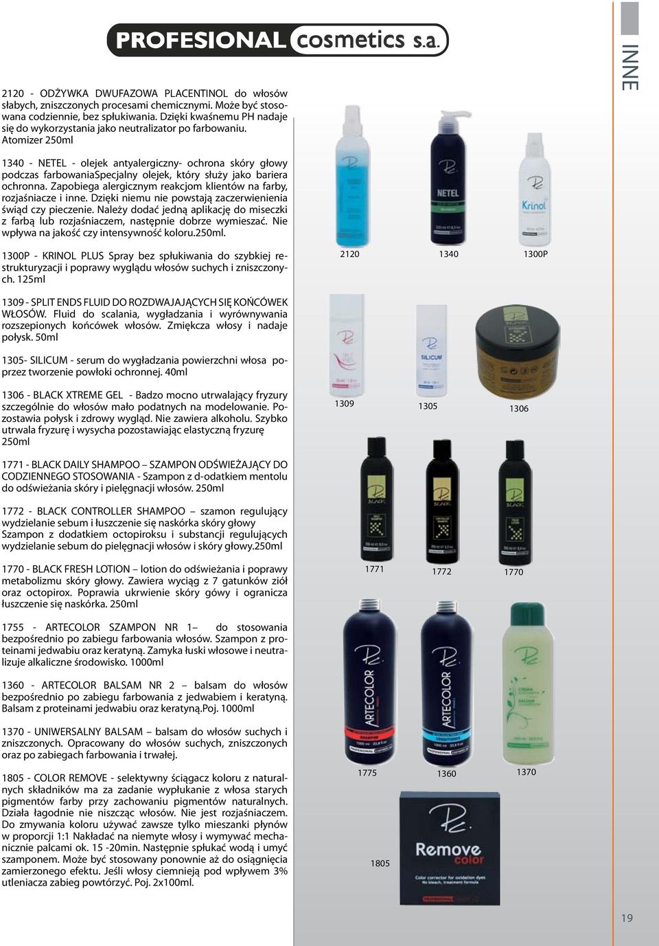 Atomizer 250ml INNE 1340 - NETEL - olejek antyalergiczny- ochrona skóry głowy podczas farbowaniaspecjalny olejek, który służy jako bariera ochronna.