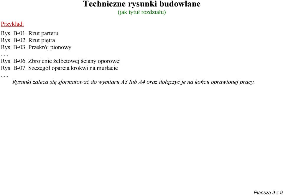 Zbrojenie żelbetowej ściany oporowej Rys. B-07. Szczegół oparcia krokwi na murłacie.