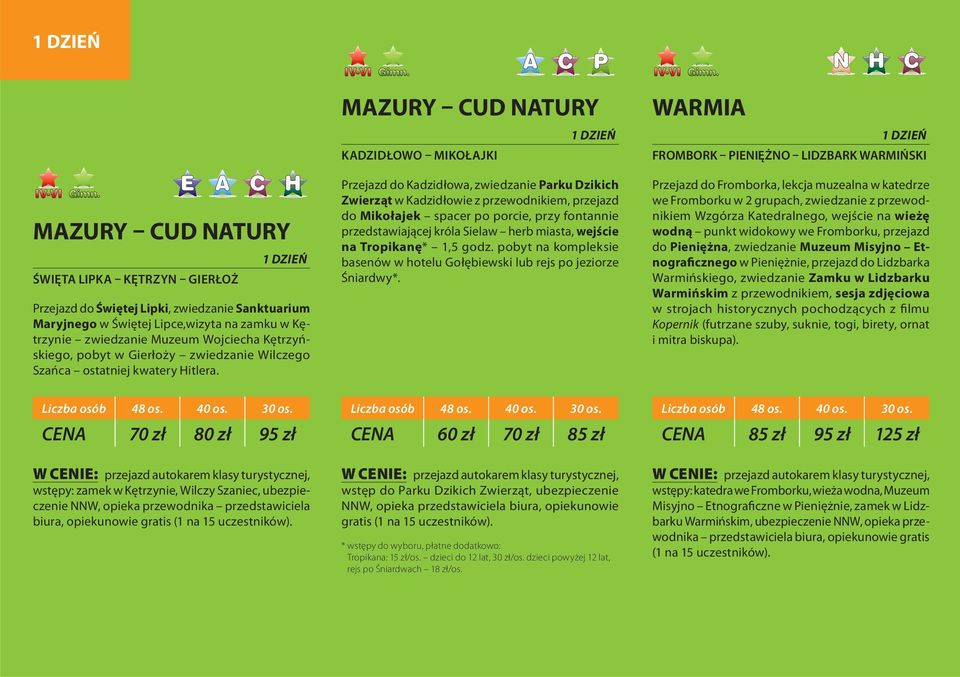 MAZURY CUD NATURY KADZIDŁOWO MIKOŁAJKI Przejazd do Kadzidłowa, zwiedzanie Parku Dzikich Zwierząt w Kadzidłowie z przewodnikiem, przejazd do Mikołajek spacer po porcie, przy fontannie przedstawiającej