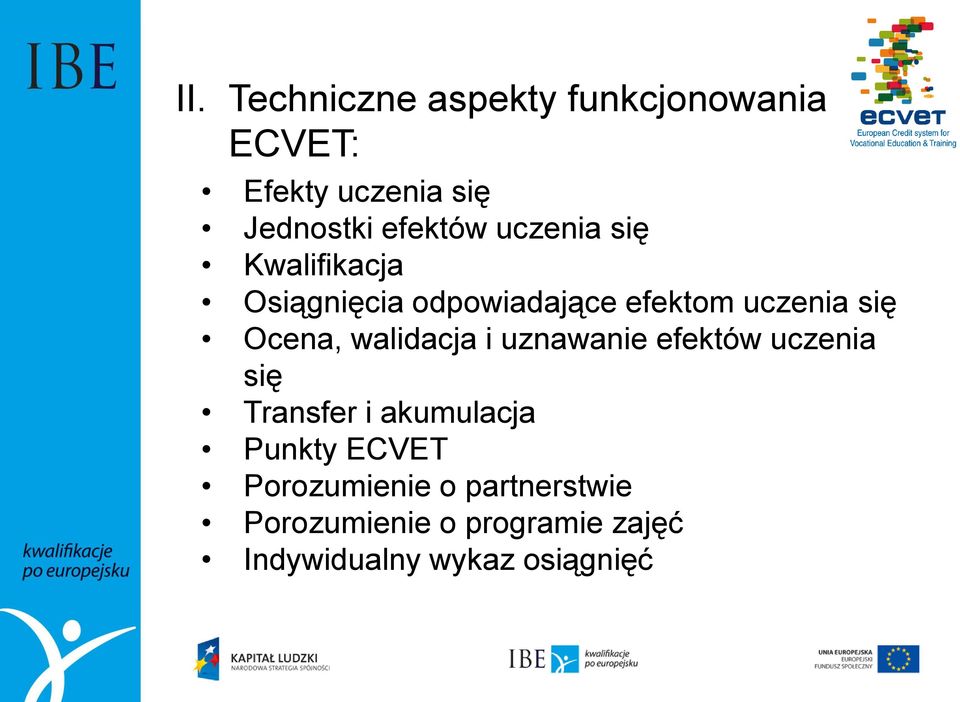 Ocena, walidacja i uznawanie efektów uczenia się Transfer i akumulacja Punkty