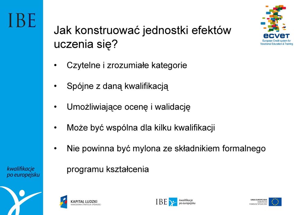 Umożliwiające ocenę i walidację Może być wspólna dla kilku