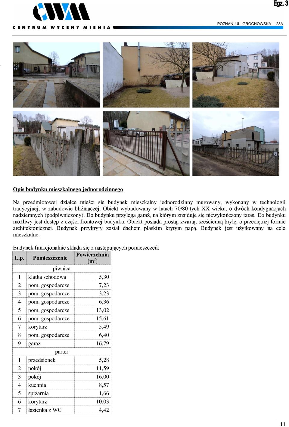 Do budynku możliwy jest dostęp z części frontowej budynku. Obiekt posiada prostą, zwartą, sześcienną bryłę, o przeciętnej formie architektonicznej. Budynek przykryty został dachem płaskim krytym papą.
