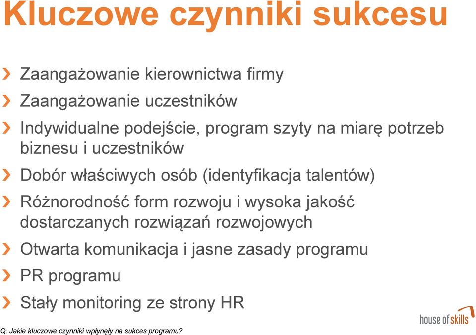 talentów) Różnorodność form rozwoju i wysoka jakość dostarczanych rozwiązań rozwojowych Otwarta