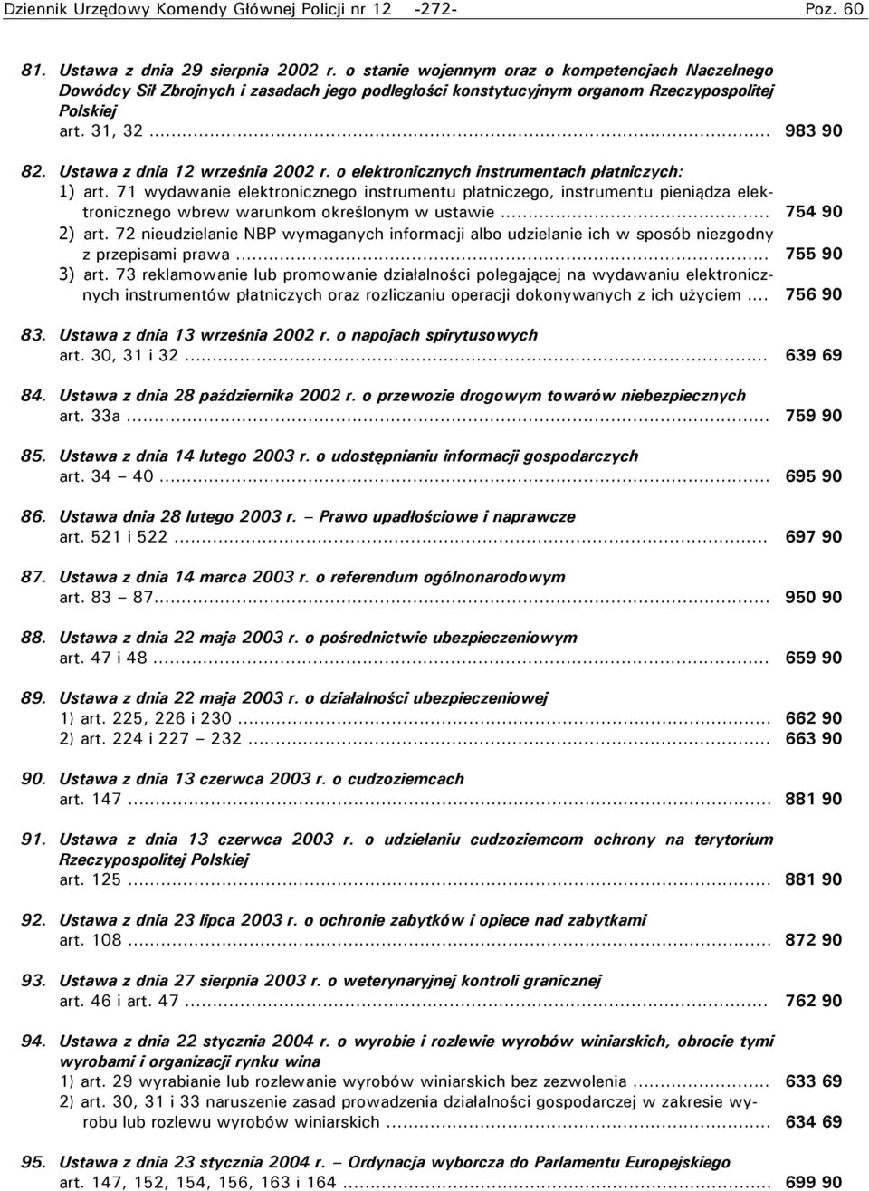 Ustawa z dnia 12 września 2002 r. o elektronicznych instrumentach płatniczych: 1) art.