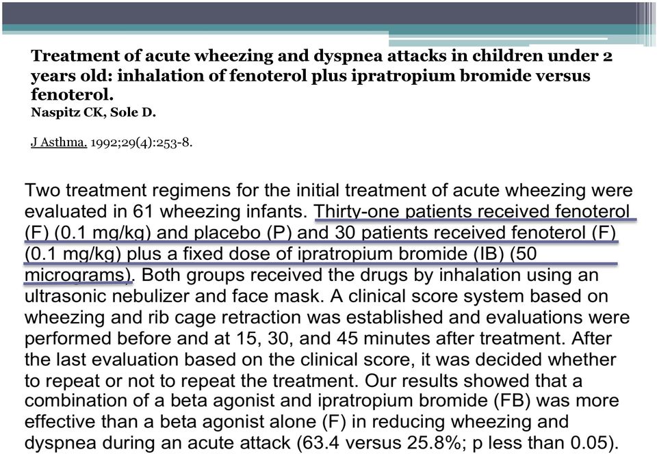 fenoterol plus ipratropium bromide versus