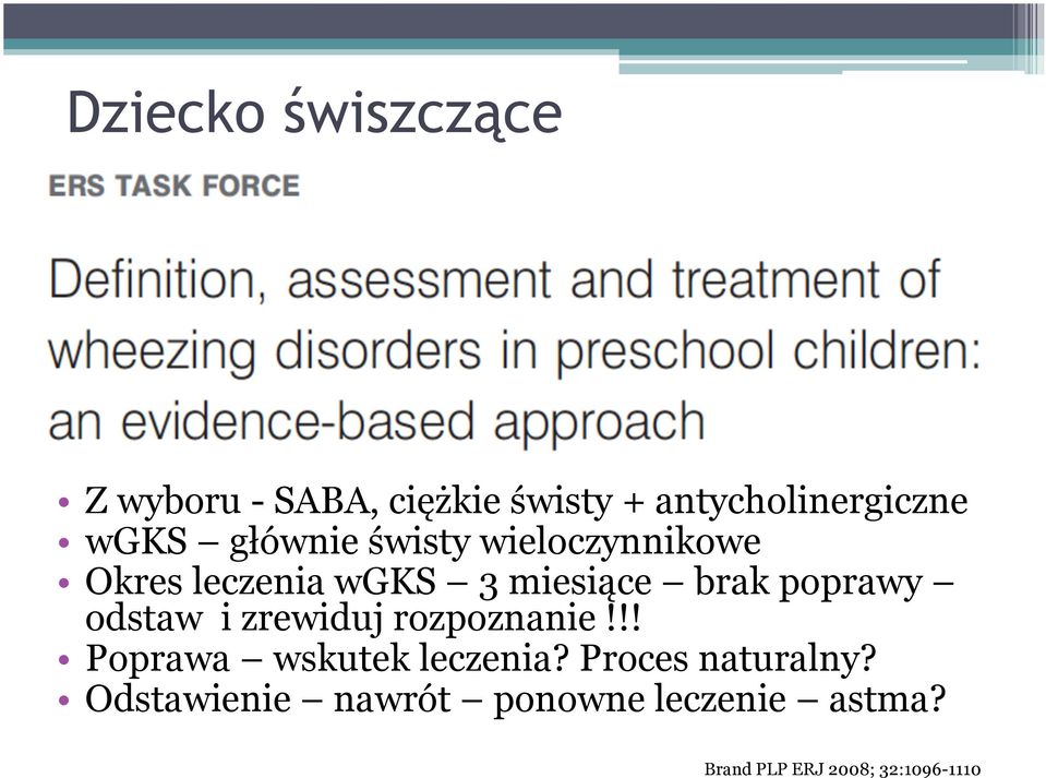 poprawy odstaw i zrewiduj rozpoznanie!!! Poprawa wskutek leczenia?