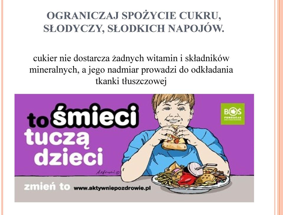 cukier nie dostarcza żadnych witamin i