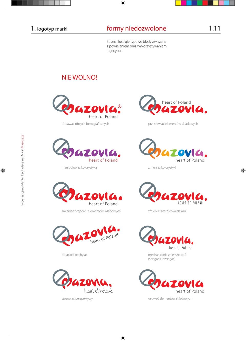 dodawać obcych form graficznych przestawiać elementów składowych manipulować kolorystyką zmieniać proporcji