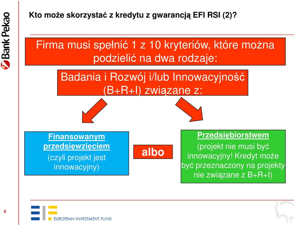 i/lub Innowacyjność (B+R+I) związane z: Finansowanym przedsięwzięciem (czyli projekt jest