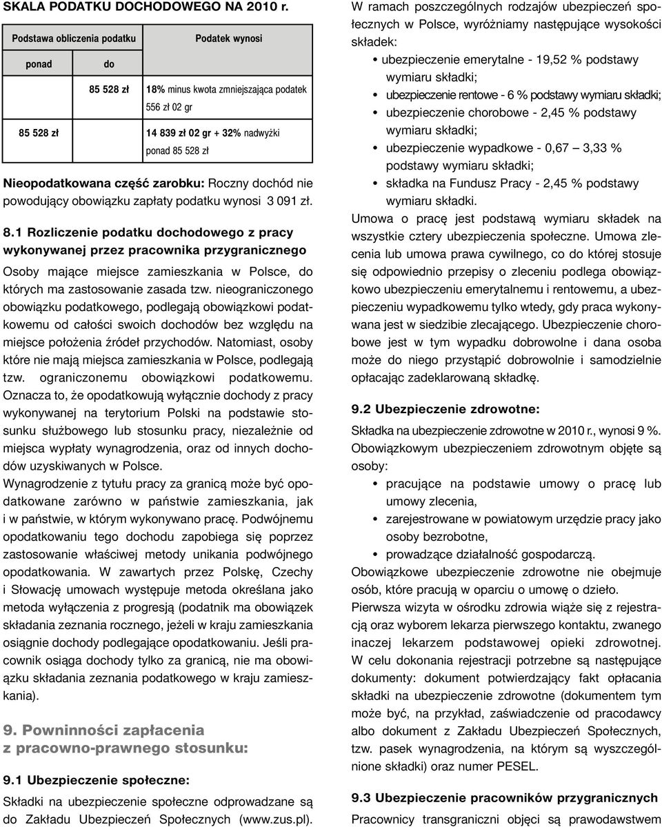 zarobku: Roczny dochód nie powodujący obowiązku zapłaty podatku wynosi 3 091 zł. 8.