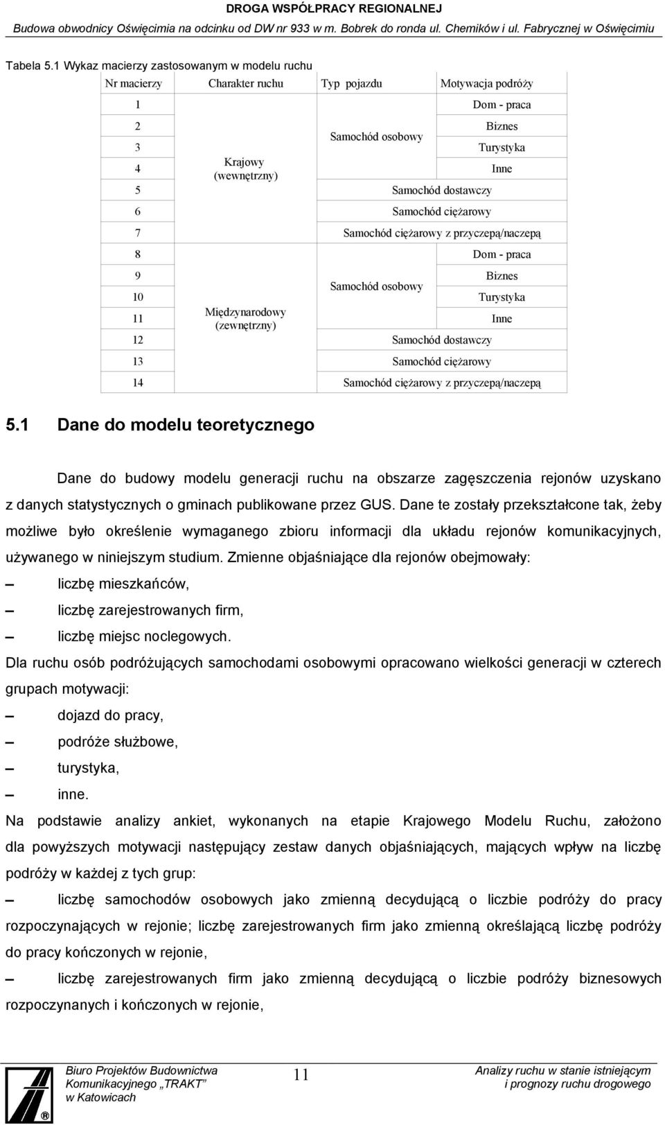 dostawczy Samochód ciężarowy 7 Samochód ciężarowy z przyczepą/naczepą Dom - praca 9 Biznes Samochód osobowy Turystyka 11 Międzynarodowy (zewnętrzny) Inne 12 Samochód dostawczy 13 Samochód ciężarowy