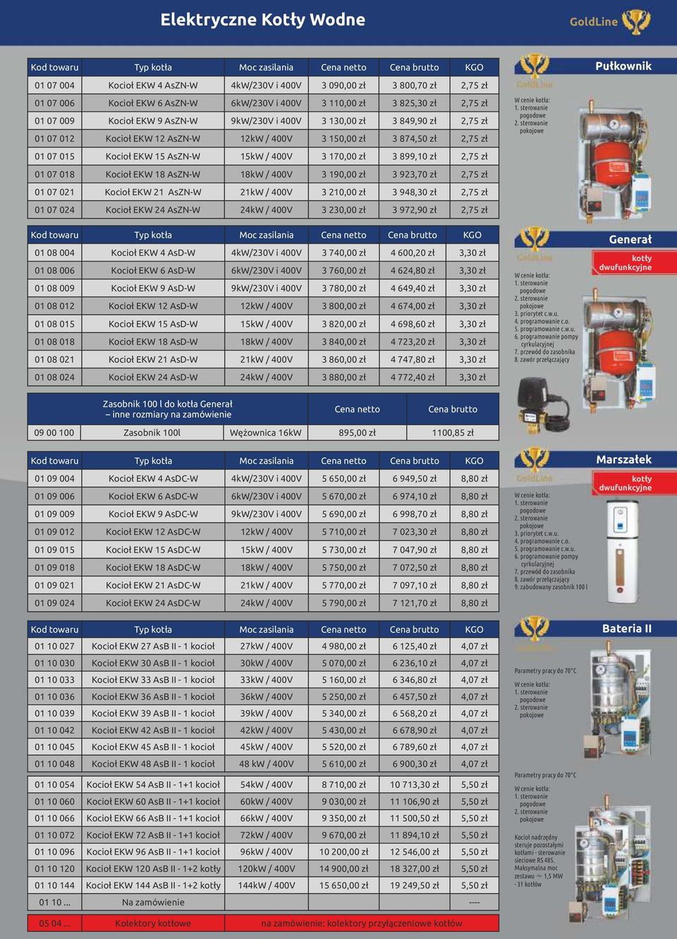 zł 2,75 zł 01 07 018 Kocioł EKW 18 AsZN-W 18kW / 400V 3 190,00 zł 3 923,70 zł 2,75 zł 01 07 021 Kocioł EKW 21 AsZN-W 21kW / 400V 3 210,00 zł 3 948,30 zł 2,75 zł 01 07 024 Kocioł EKW 24 AsZN-W 24kW /