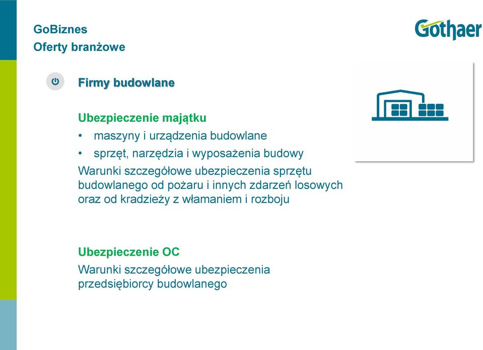 sprzętu budowlanego od pożaru i innych zdarzeń losowych oraz od kradzieży z