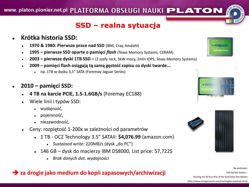 1TB w dysku 3,5 SATA (Foremay Jaguar Series) 2010 pamięci SSD: 4 TB na karcie PCIE, 1.5-1.