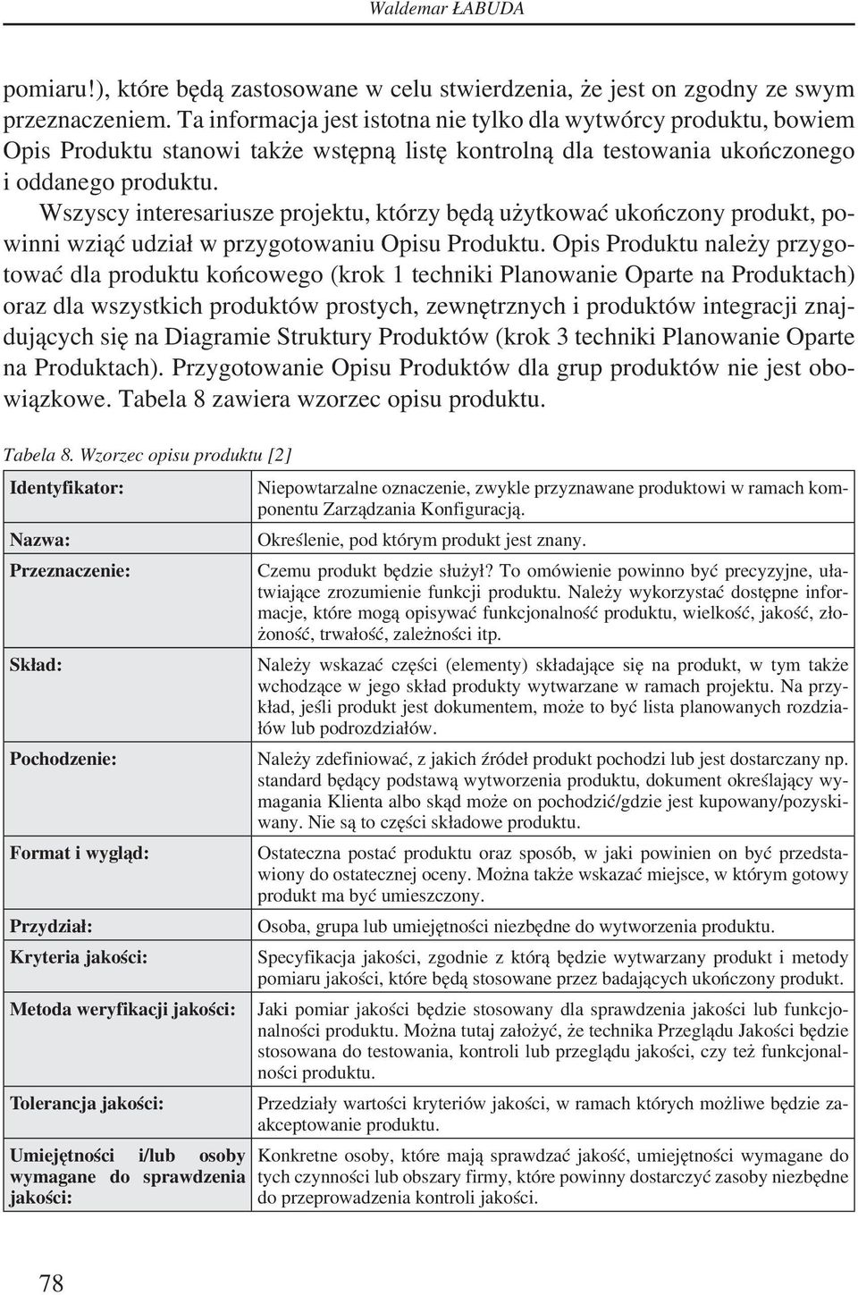 Wszyscy interesariusze projektu, którzy będą użytkować ukończony produkt, powinni wziąć udział w przygotowaniu Opisu Produktu.