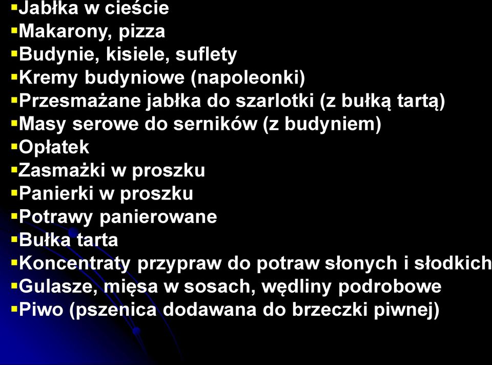 Zasmażki w proszku Panierki w proszku Potrawy panierowane Bułka tarta Koncentraty przypraw do