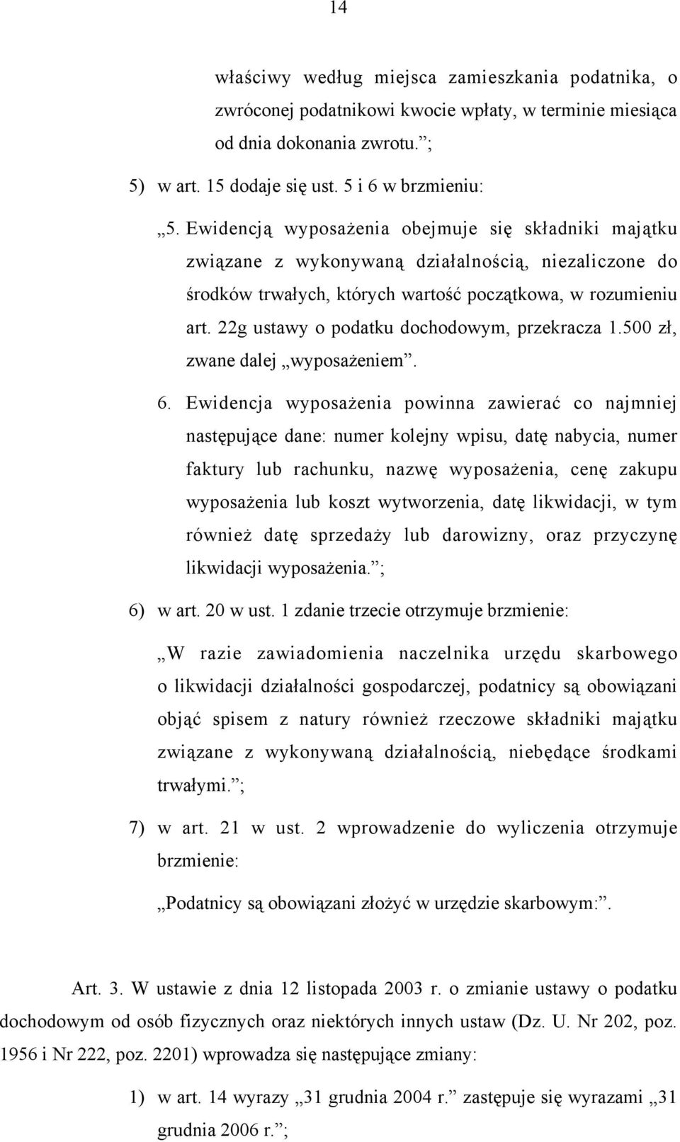 22g ustawy o podatku dochodowym, przekracza 1.500 zł, zwane dalej wyposażeniem. 6.