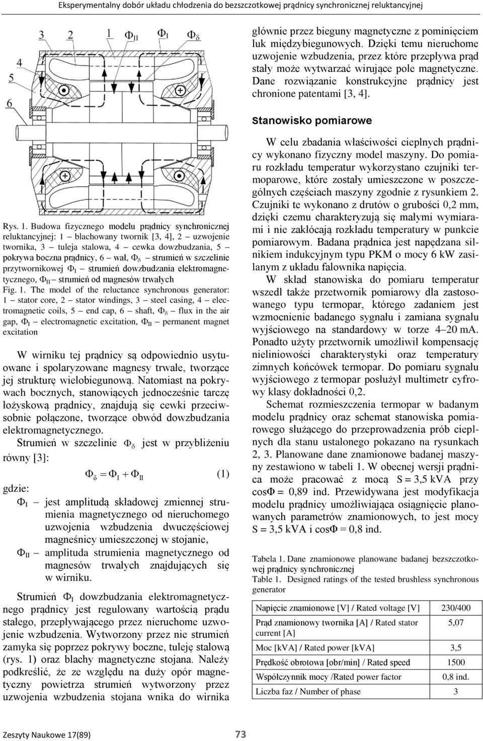 Stanowisko pomiarowe Rys. 1.