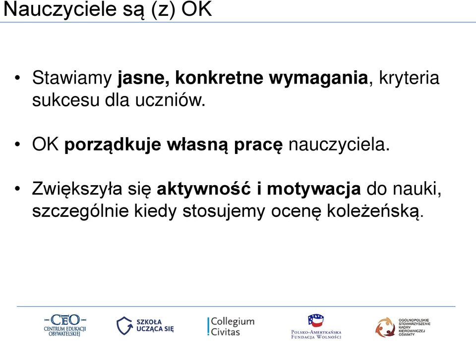 OK porządkuje własną pracę nauczyciela.