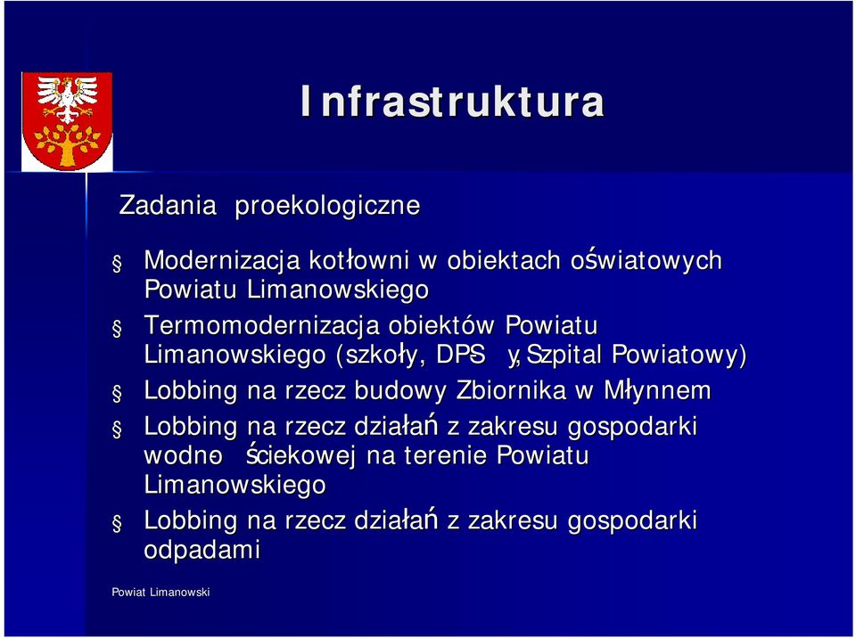 Powiatowy) Lobbing na rzecz budowy Zbiornika w Młynnem Lobbing na rzecz działań z zakresu