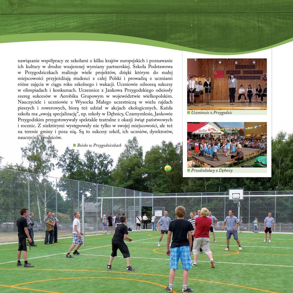 wakacji. Uczniowie odnoszą sukcesy w olimpiadach i konkursach. Uczennice z Jankowa Przygodzkiego odniosły szereg sukcesów w Aerobiku Grupowym w województwie wielkopolskim.