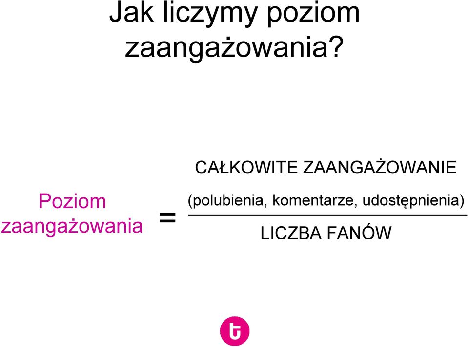 zaangażowania = (polubienia,