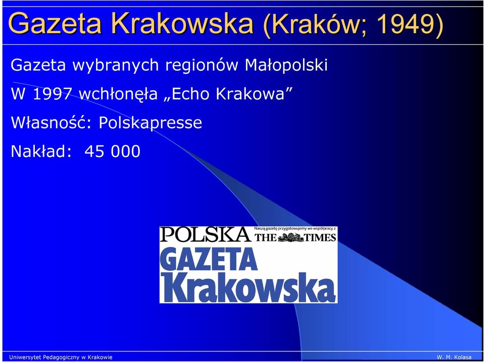 Małopolski W 1997 wchłonęła Echo