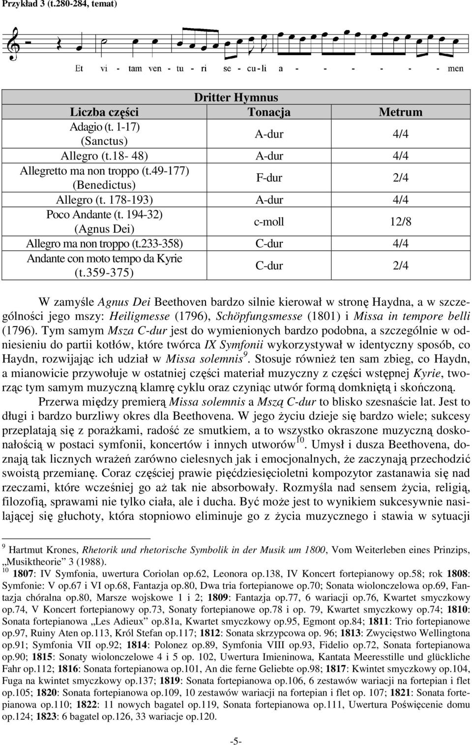 359-375) C-dur 2/4 W zamyśle Agnus Dei Beethoven bardzo silnie kierował w stronę Haydna, a w szczególności jego mszy: Heiligmesse (1796), Schöpfungsmesse (1801) i Missa in tempore belli (1796).