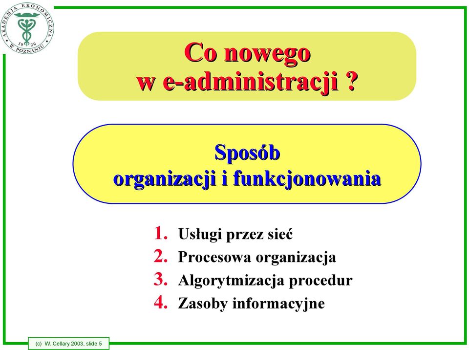 Usługi przez sieć 2. Procesowa organizacja 3.