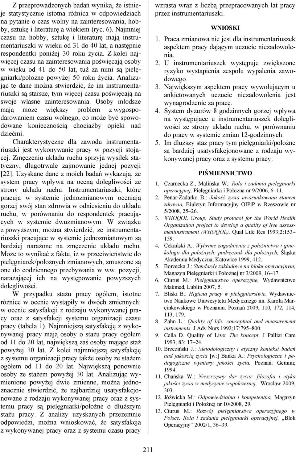 Z kolei najwięcej czasu na zainteresowania poświęcają osoby w wieku od 41 do 50 lat, tuż za nimi są pielęgniarki/położne powyżej 50 roku życia.