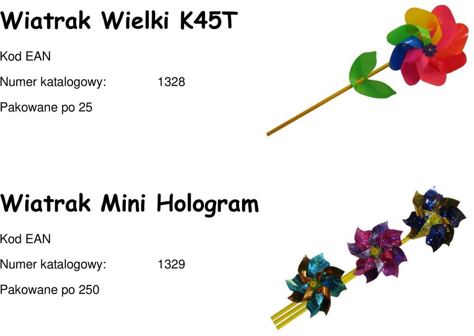 Wiatrak Mini Hologram Kod EAN