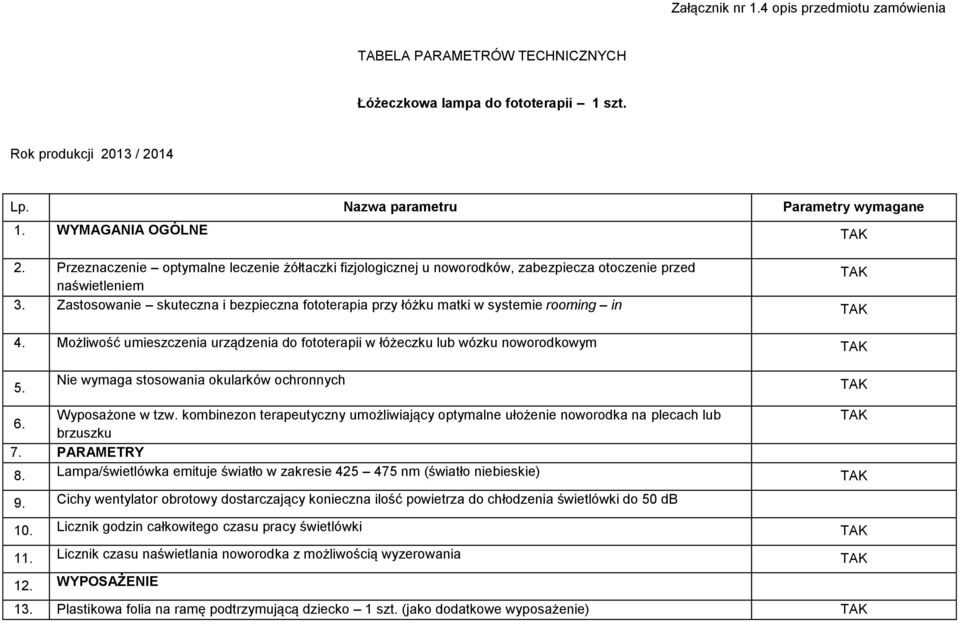 Zastosowanie skuteczna i bezpieczna fototerapia przy łóżku matki w systemie rooming in 4. Możliwość umieszczenia urządzenia do fototerapii w łóżeczku lub wózku noworodkowym 5.