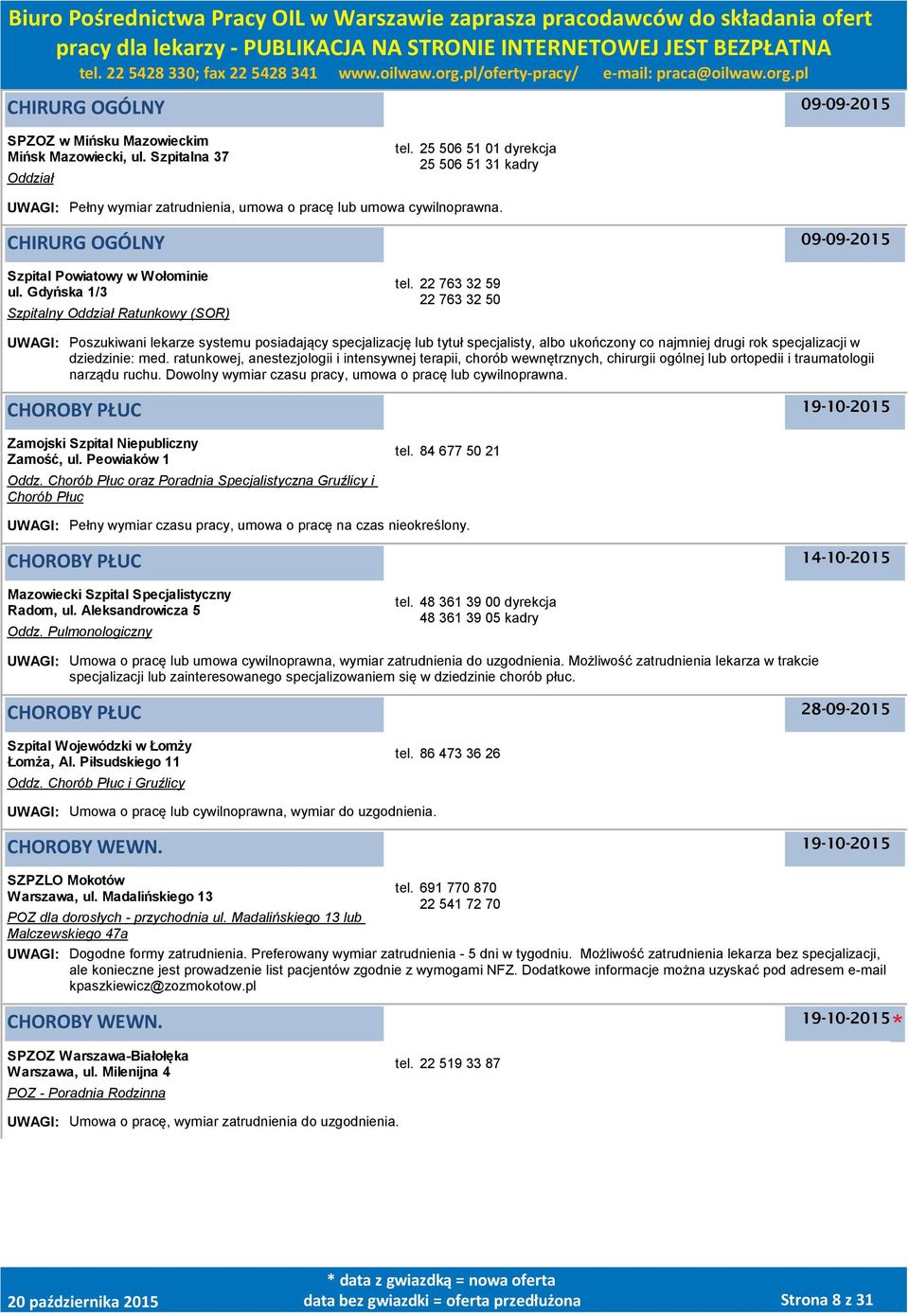 Gdyńska 1/3 Szpitalny Oddział Ratunkowy (SOR) tel.
