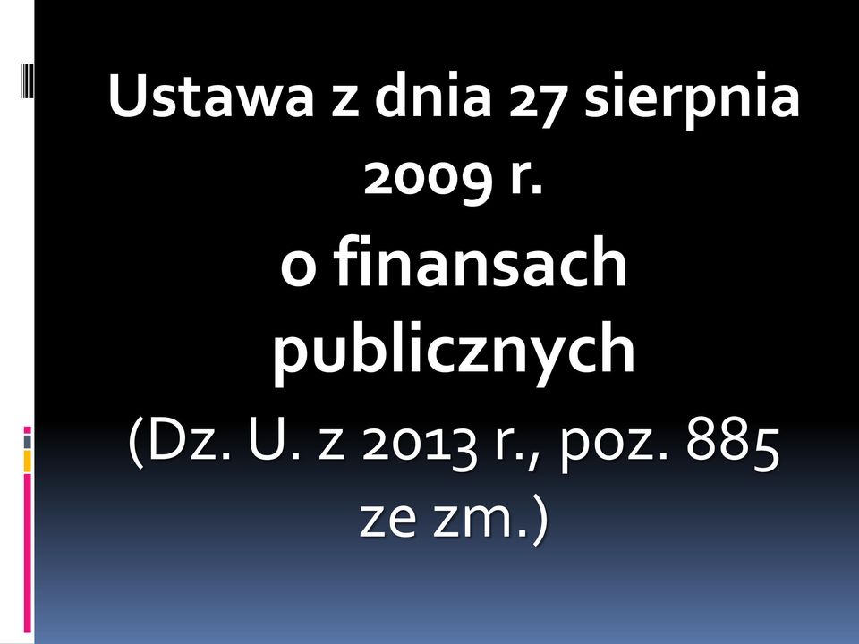 o finansach publicznych