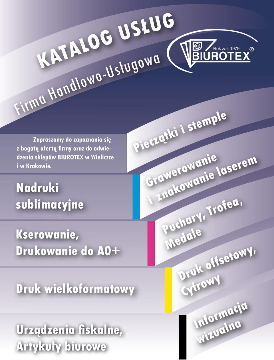 Nadruki sublimacyjne Kserowanie, Drukowanie do A0+ Druk wielkoformatowy Urządzenia fiskalne,